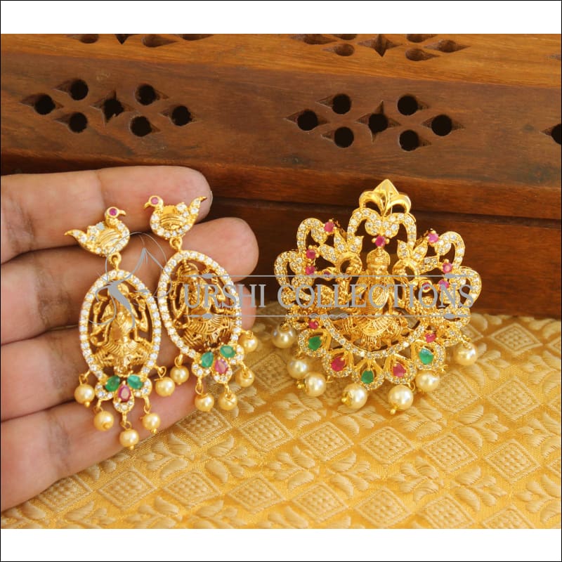 Designer matte finish temple CZ pendant set M567 - Pendant Set