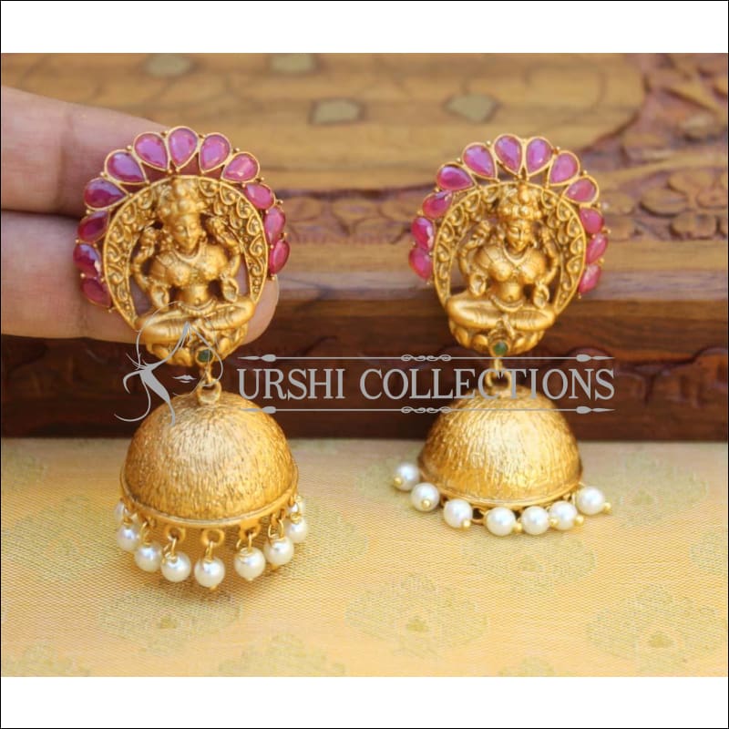 Designer Matte Finish Temple Earrings Set UC-NEW2221 - Earrings