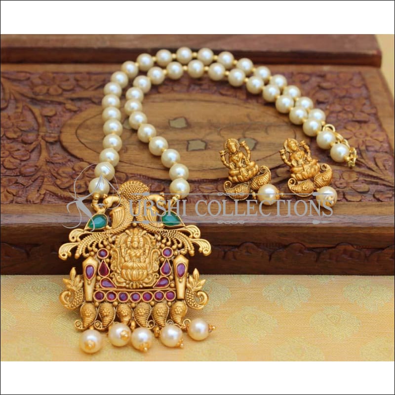 DESIGNER MATTE FINISH TEMPLE NECKLACE UC-NEW3171 - Muilt - Necklace Set