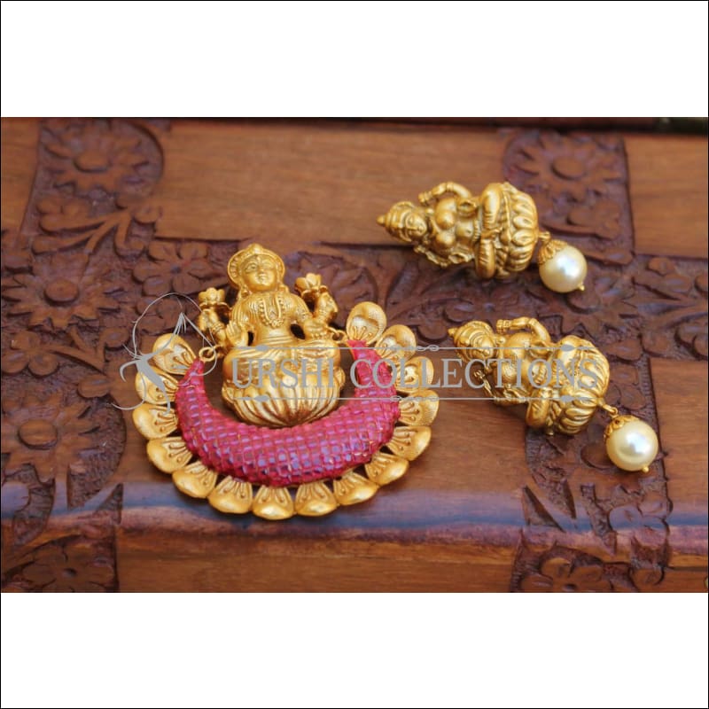 DESIGNER MATTE FINISH TEMPLE PENDANT SET UC-NEW3047 - Pendant Set