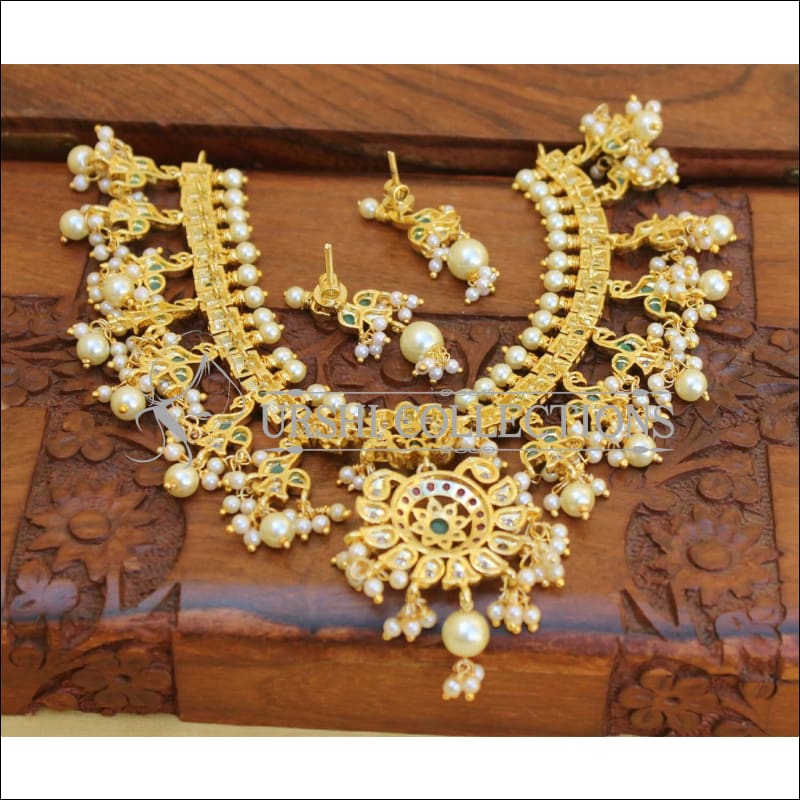DESIGNER MULTI COLOUR GOLD PLATED NECKLACE SET UC-NEW3190 - Necklace Set