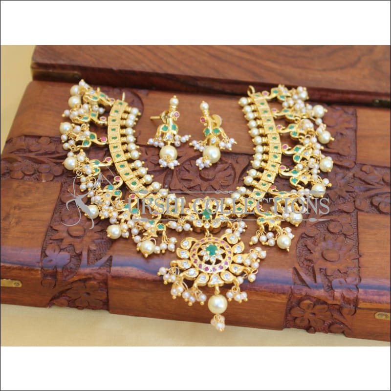 DESIGNER MULTI COLOUR GOLD PLATED NECKLACE SET UC-NEW3190 - Necklace Set