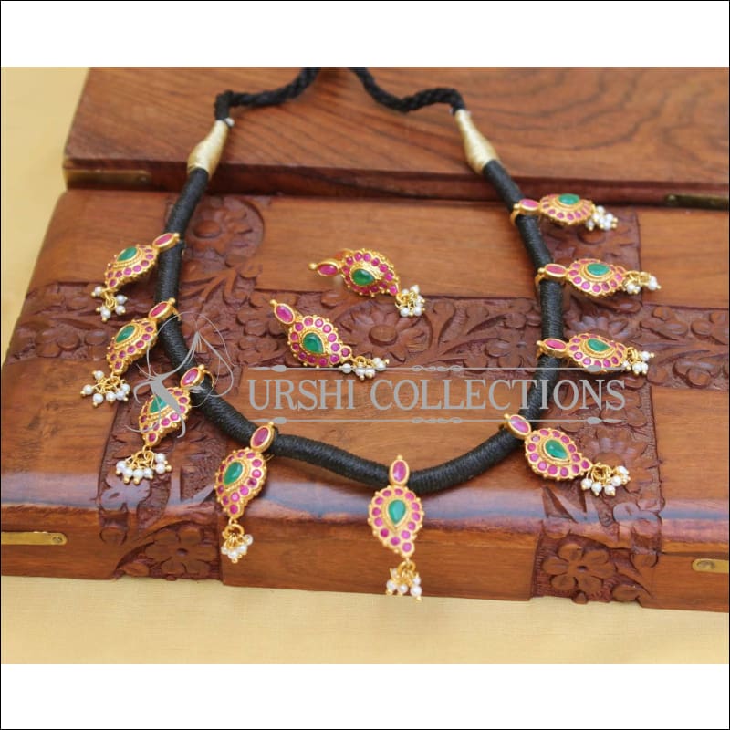 DESIGNER MULTI COLOUR MANGO THREAD NECKLACE UC-NEW2988 - Necklace Set