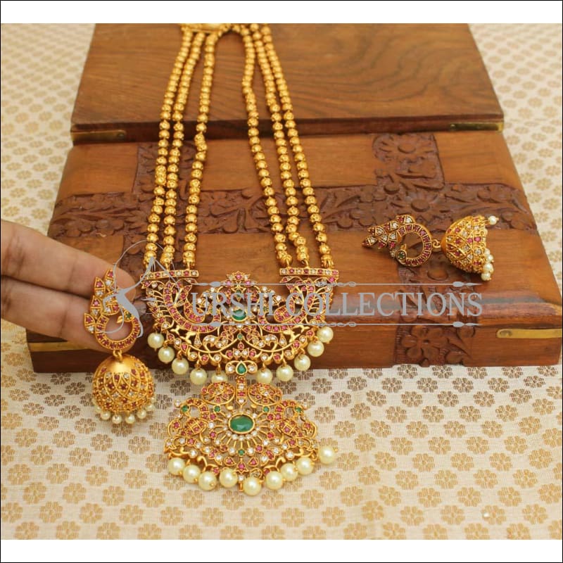 Designer Peacock Layer Necklace Set UC-NEW37 - Necklace Set