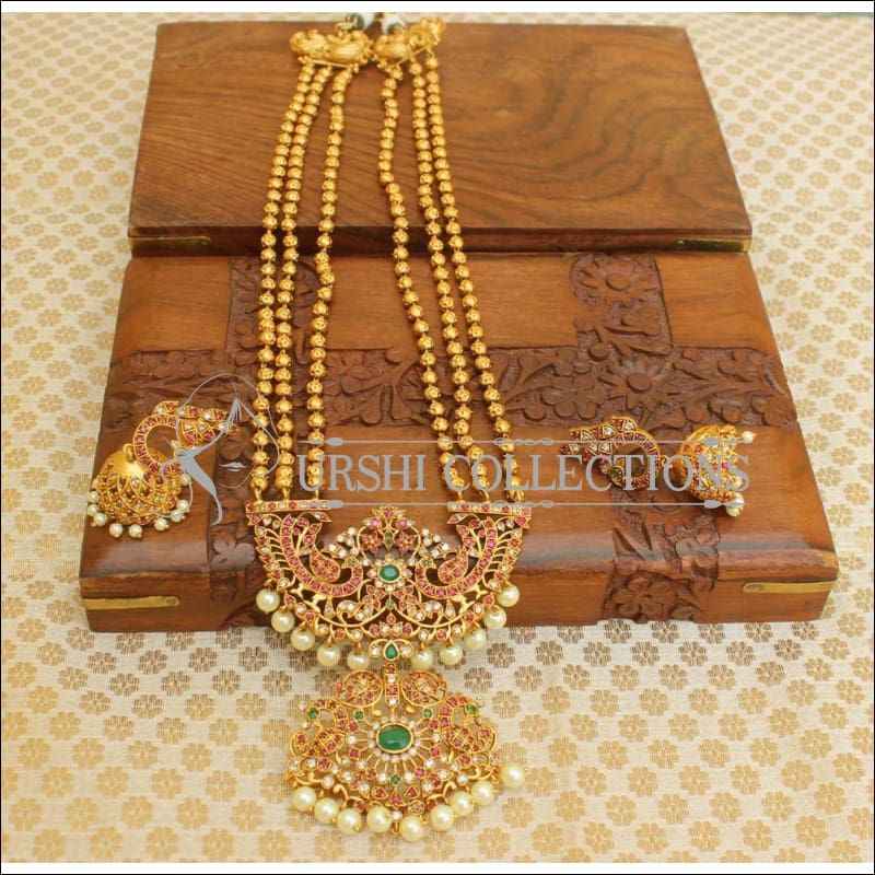 Designer Peacock Layer Necklace Set UC-NEW37 - Necklace Set