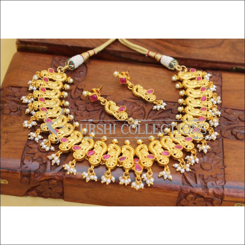 DESIGNER PEACOCK NECKLACE SET UC- NEW3107 - Necklace Set