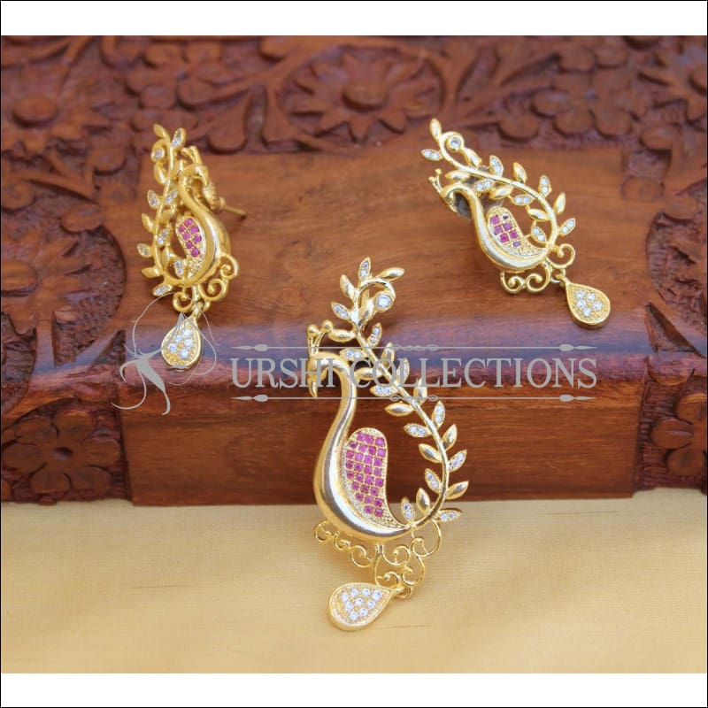 DESIGNER PEACOCK PENDANT SET UC-NEW3059 - Pendant Set