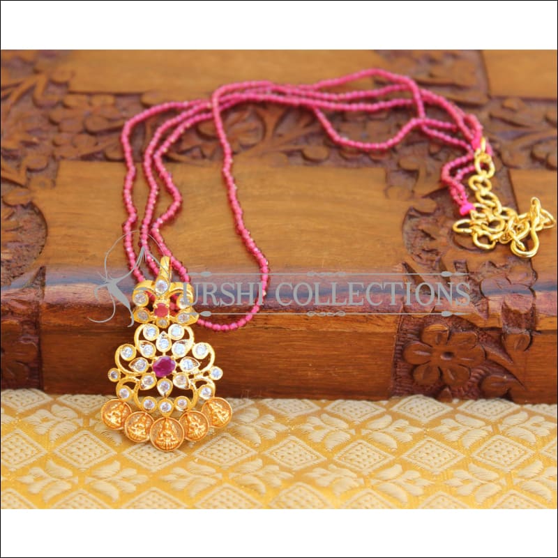 DESIGNER PENDANT SET WITH CRYSTAL BEADS UC-NEW3289 - Pendant Set