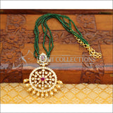 DESIGNER PENDANT SET WITH CRYSTAL BEADS UC-NEW3294 - RUBY WITH GREEN BEADS - Pendant Set