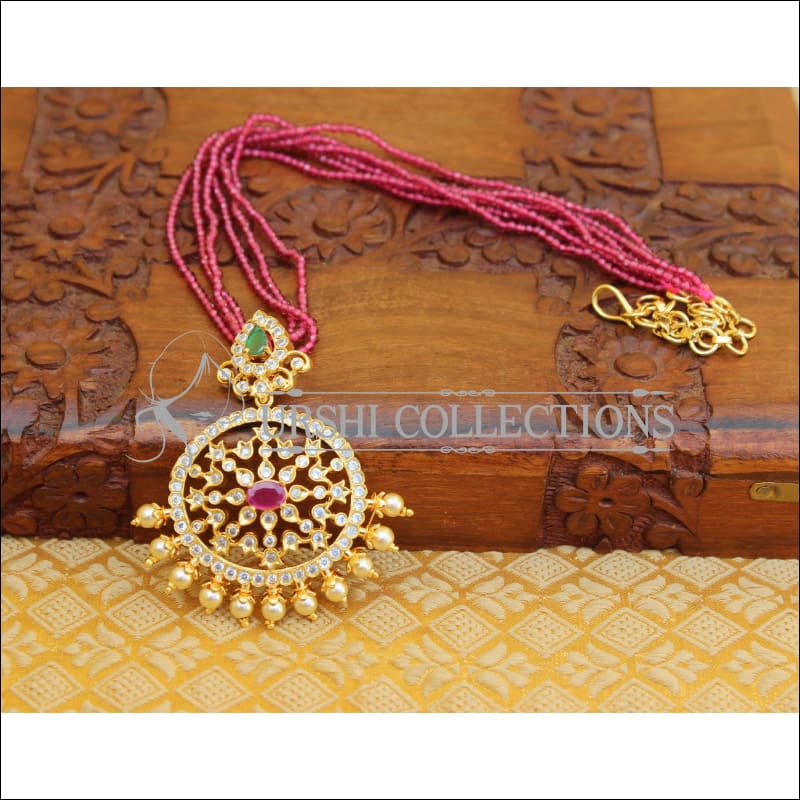 DESIGNER PENDANT SET WITH CRYSTAL BEADS UC-NEW3294 - Pendant Set
