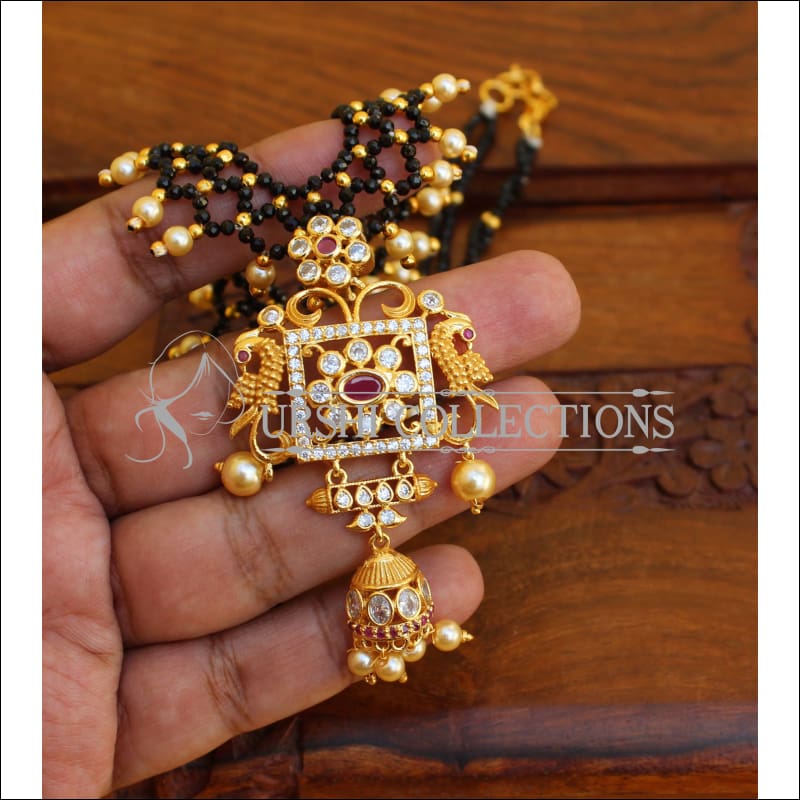 DESIGNER PENDANT SET WITH CRYSTAL BEADS UC-NEW3304 - Pendant Set