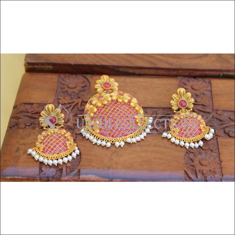 DESIGNER PINK MATTE FINISH PENDANT SET UC-NEW3046 - Pendant Set