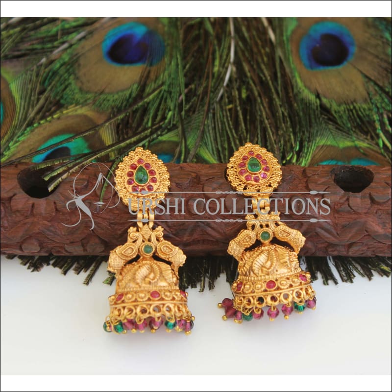 Designer Premium quality Peacock gold plated earrings M453 - MULTY - EARRINGS