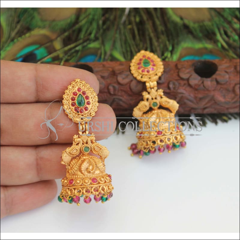 Designer Premium quality Peacock gold plated earrings M453 - EARRINGS