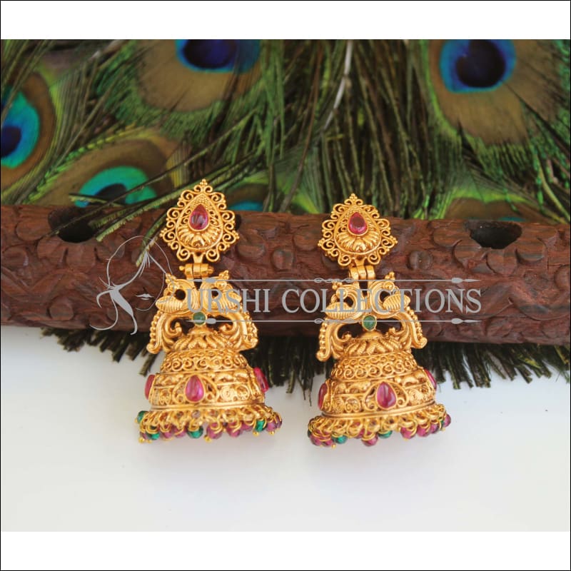 Designer Premium quality Peacock gold plated earrings M457 - MULTY - Earrings
