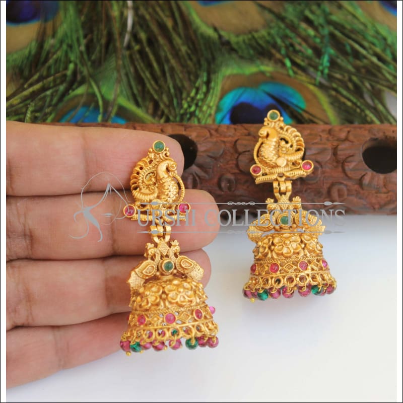 Designer Premium quality Peacock gold plated earrings M464 - Earrings