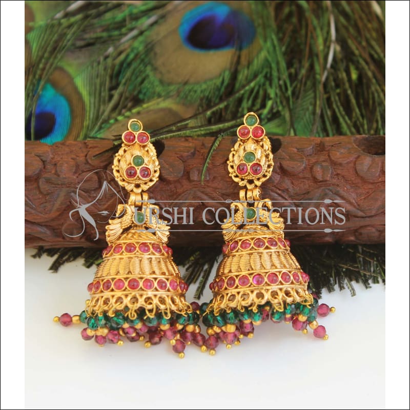 Designer Premium quality Peacock gold plated earrings M466 - MULTY - Earrings