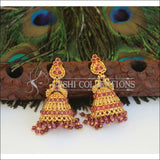 Designer Premium quality Peacock gold plated earrings M466 - PINK - Earrings
