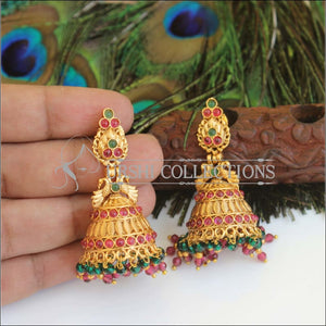 Designer Premium quality Peacock gold plated earrings M466 - Earrings