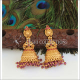 Designer Premium quality Peacock gold plated earrings M468 - PINK - Earrings