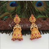 Designer Premium quality Peacock gold plated earrings M470 - PINK - Earrings