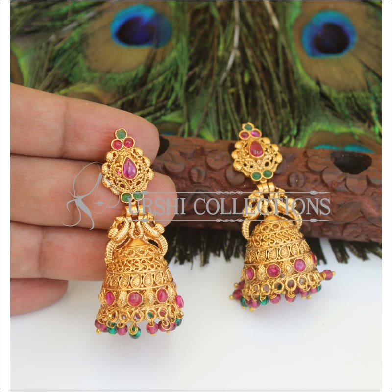 Designer Premium quality Peacock gold plated earrings M470 - Earrings