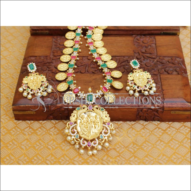 Stunning Matt Gold RamParivar Temple Earrings - South India Jewels