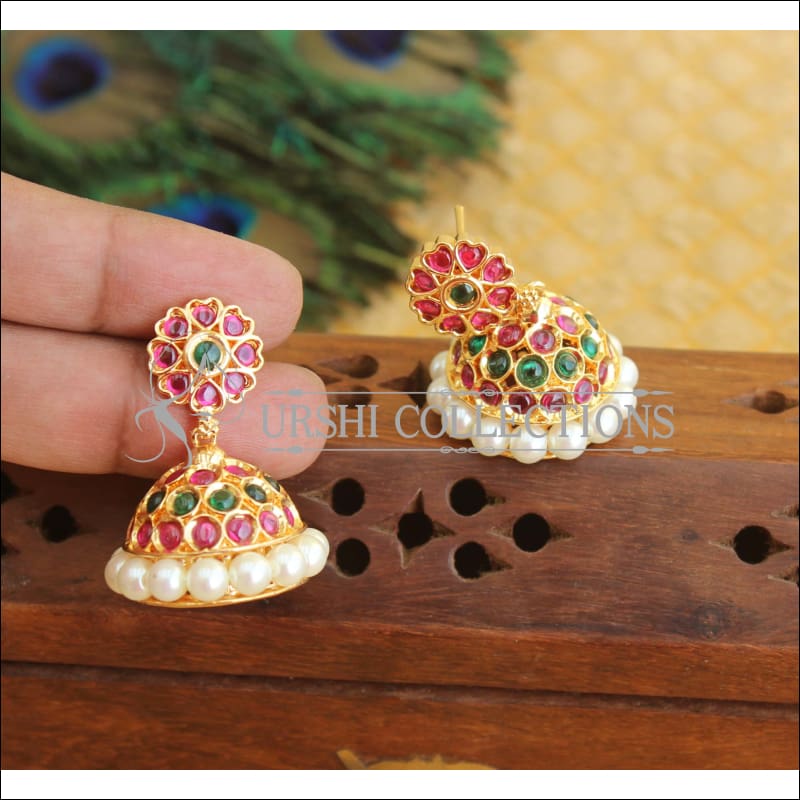 Designer Real kemp jhumkkas M335 - Earrings