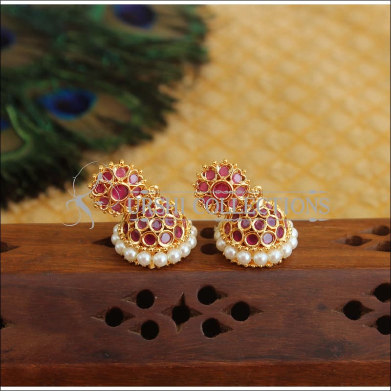 Designer Real kemp jhumkkas M336 - Earrings