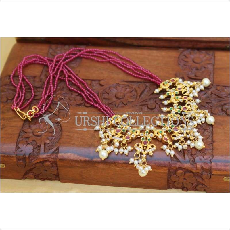 DESIGNER RUBY NECKLACE SET UC-NEW2863 - MULTI - Necklace Set