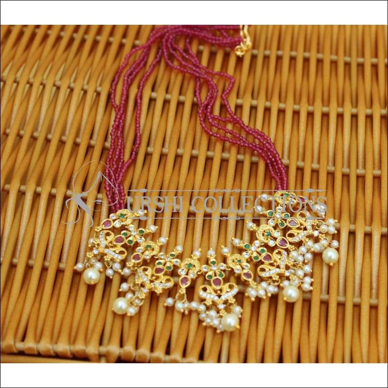 DESIGNER RUBY NECKLACE SET UC-NEW2863 - Necklace Set