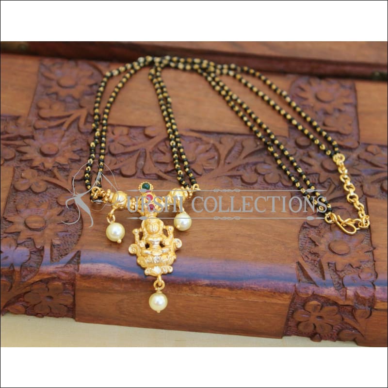 DESIGNER TEMPLE BLACK BEAD NECKLACE UC-NEW3150 - Mangalsutra