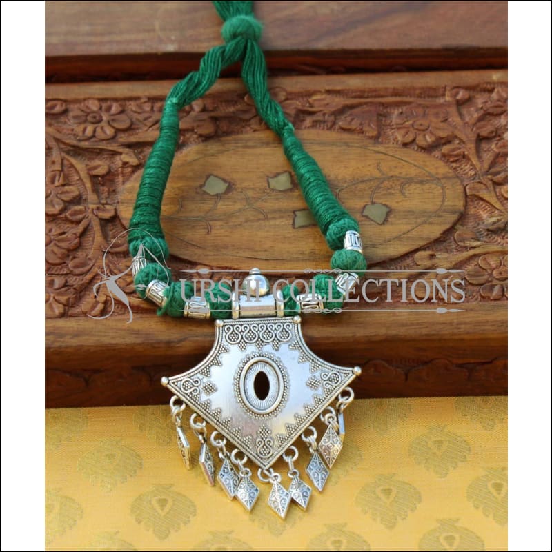 Designer Thread Necklace Set UC-NEW1651 - Green - Necklace Set