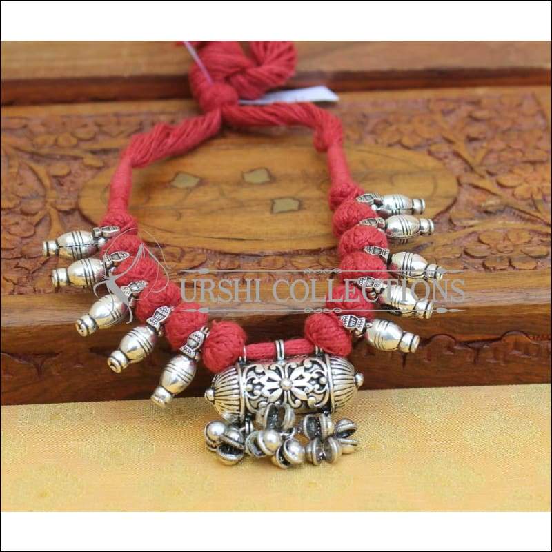 Designer Thread Necklace Set UC-NEW2077 - Red - Necklace Set