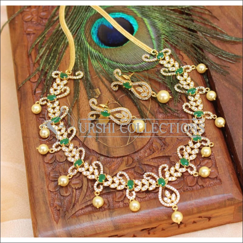 Elegant American Diamond Necklace Set UC-NEW552 - Necklace Set