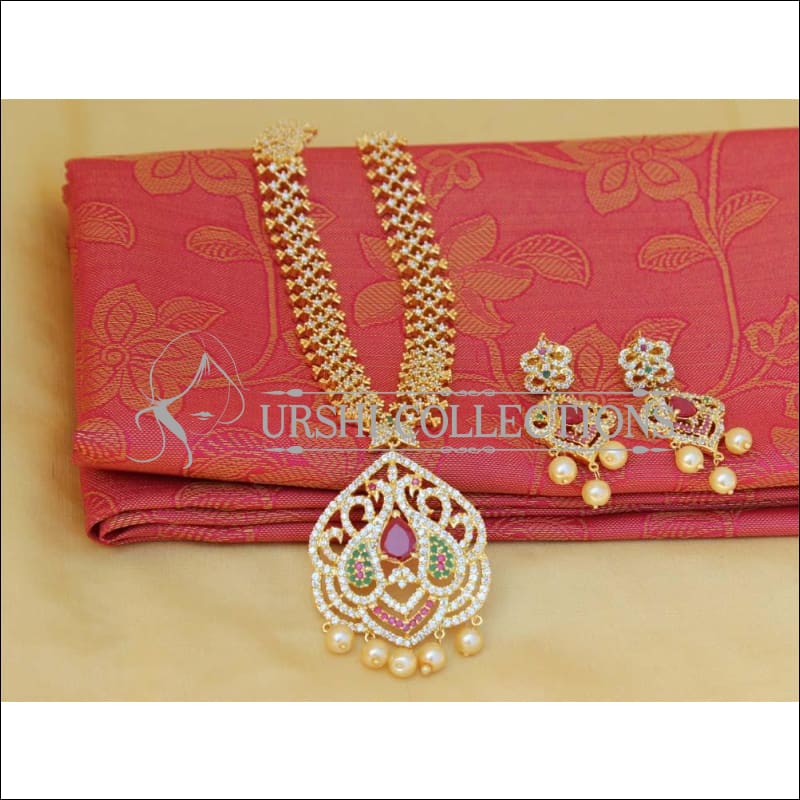 Elegant American Diamond Peacock Necklace Set UC-NEW1897 - Multi - Necklace Set