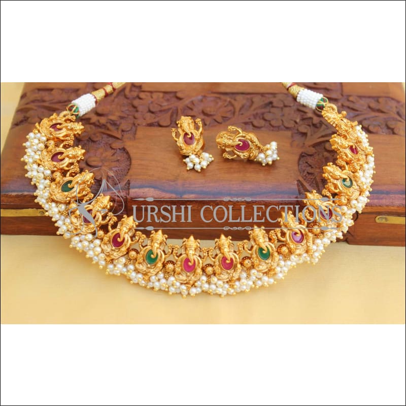 Elegant Antic Polish Ganesha Necklace Set UC-NEW191 - Necklace Set