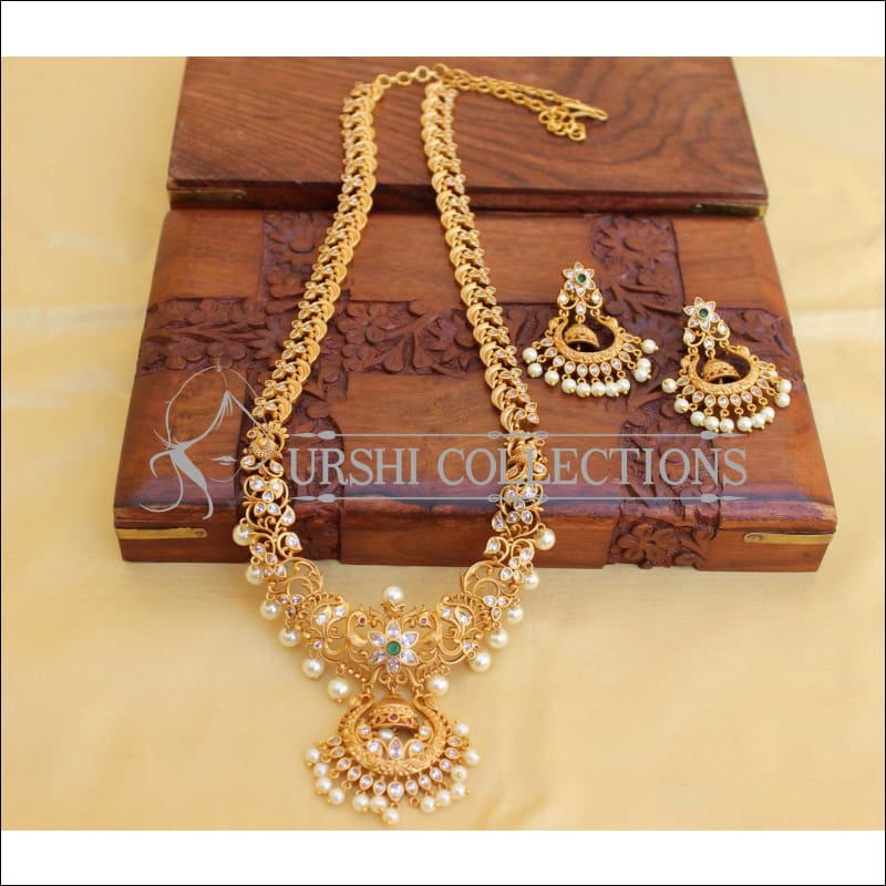 Elegant Chandbali Antic Polish Necklace Set UC-NEW195 - Necklace Set