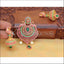 Elegant Colourful Stone Studded Peacock Pendant Jhumka Set