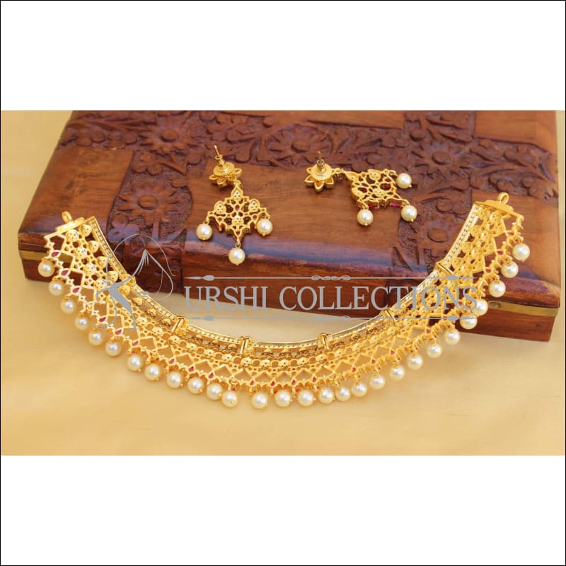 Elegant CZ Choker Necklace Set UTV33 - Necklace Set