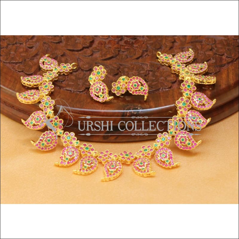 Elegant CZ Mango Necklace Set UC-NEW1448 - Necklace Set