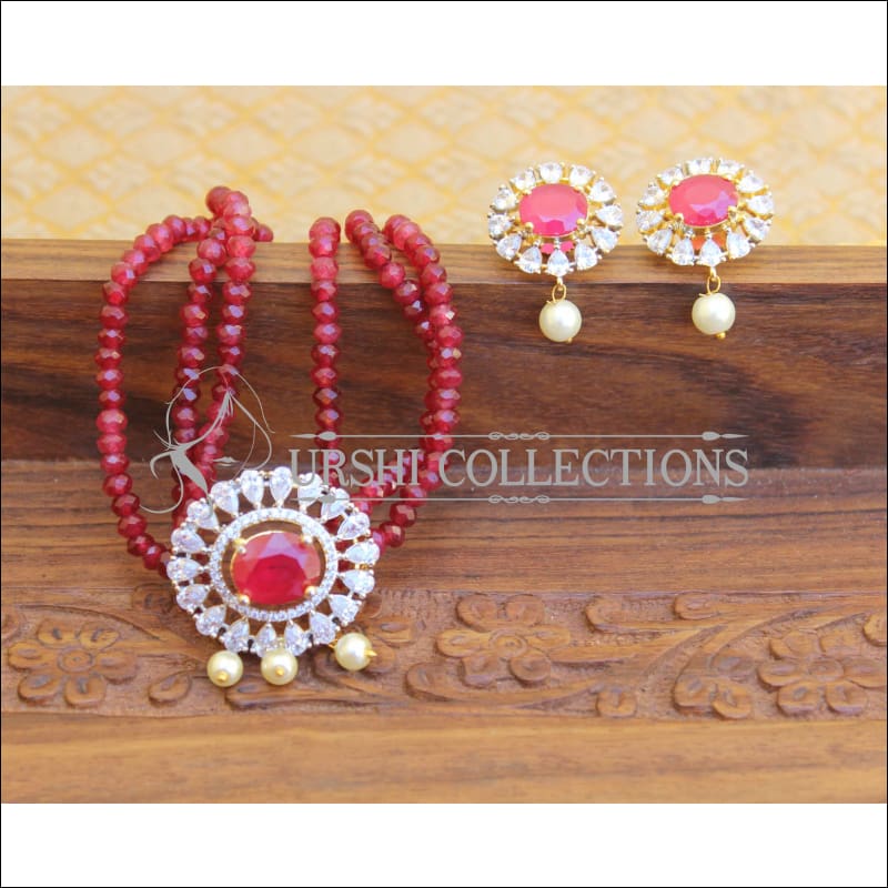 ELEGANT CZ NECKLACE SET UTV267 - Necklace Set