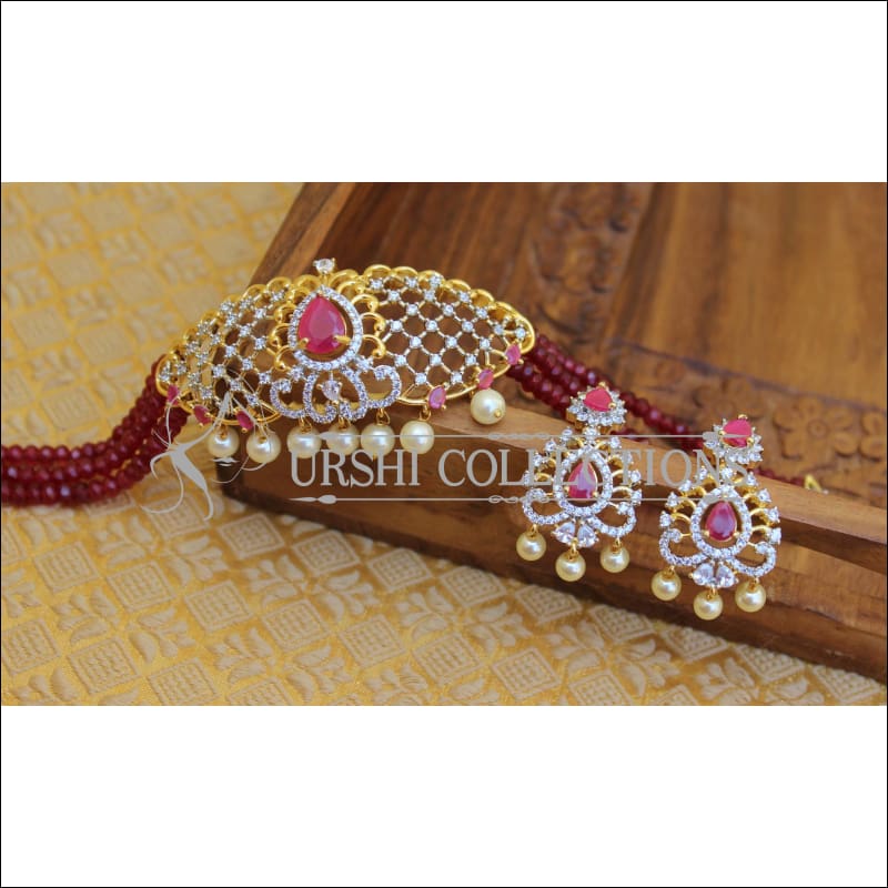 ELEGANT CZ NECKLACE SET UTV269 - Necklace Set