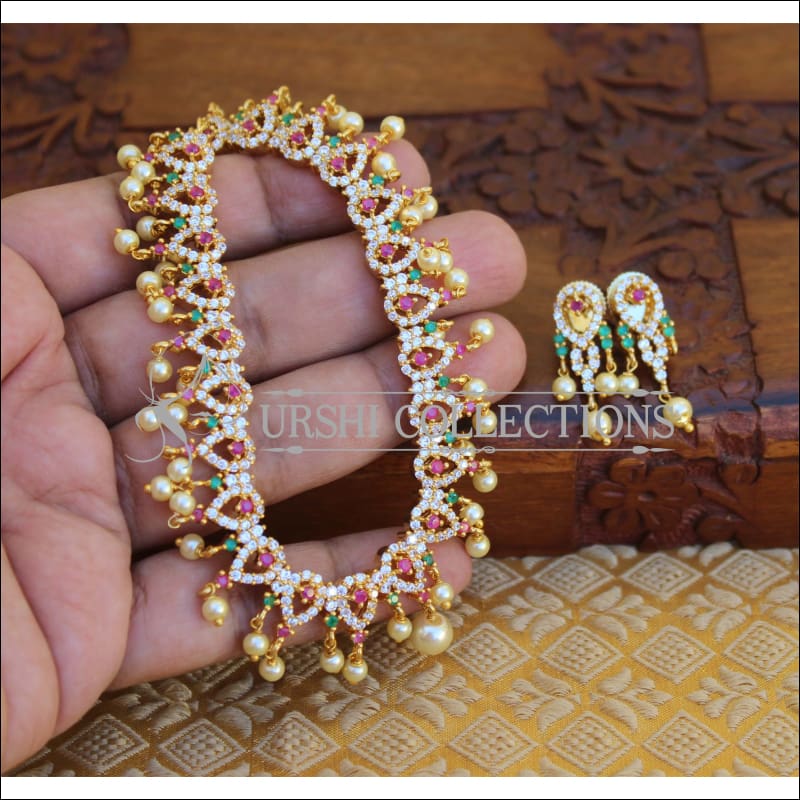 ELEGANT CZ NECKLACE SET UTV402 - Necklace Set