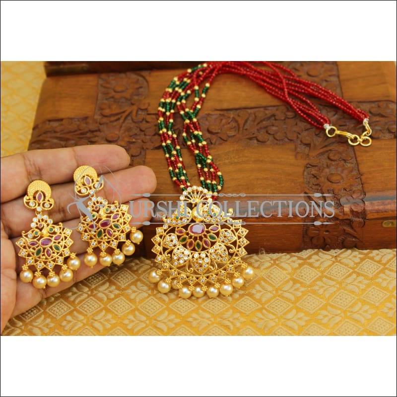 ELEGANT CZ PEACOCK PENDANT SET UTV520 - pendant set