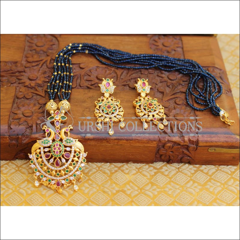 ELEGANT CZ PEACOCK PENDANT SET UTV524 - Pendant Set