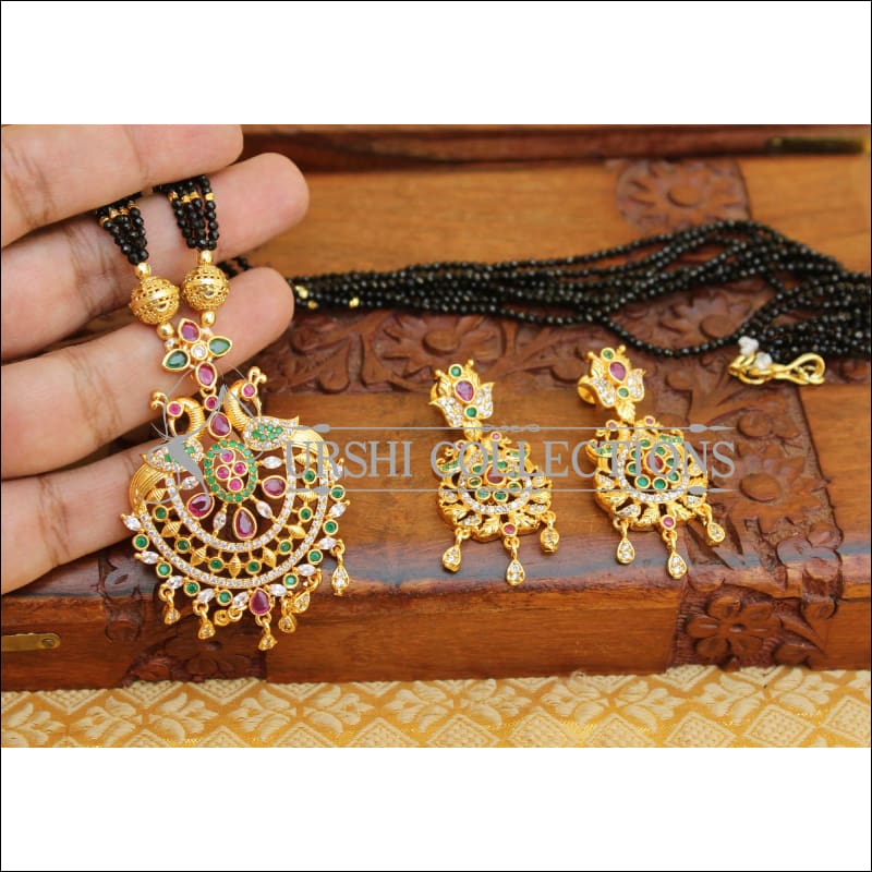 ELEGANT CZ PEACOCK PENDANT SET UTV525 - pendant set