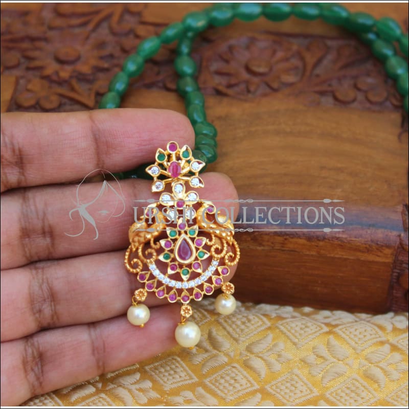 ELEGANT CZ PEACOCK PENDANT UTV592 - Pendant Set