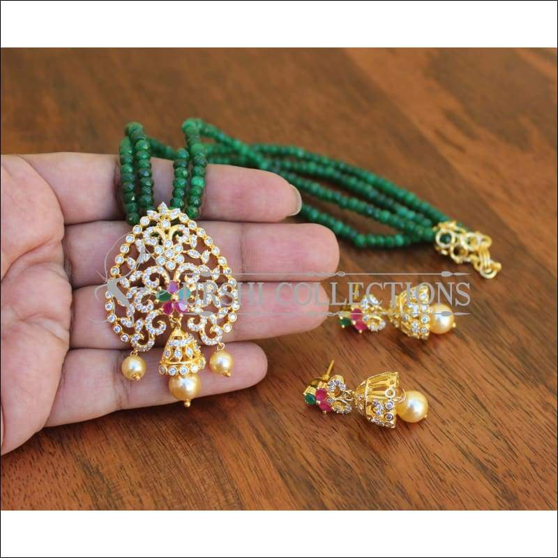 ELEGANT CZ NECKLACE SET UTV281 - Necklace Set