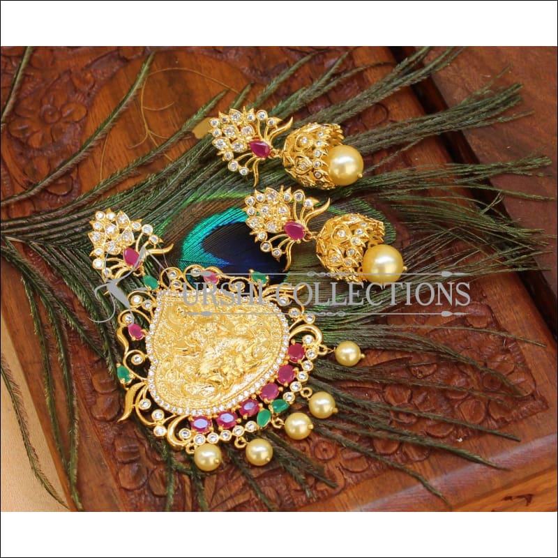 Elegant CZ Temple Pendant Set UC-NEW1859 - Pendant Set